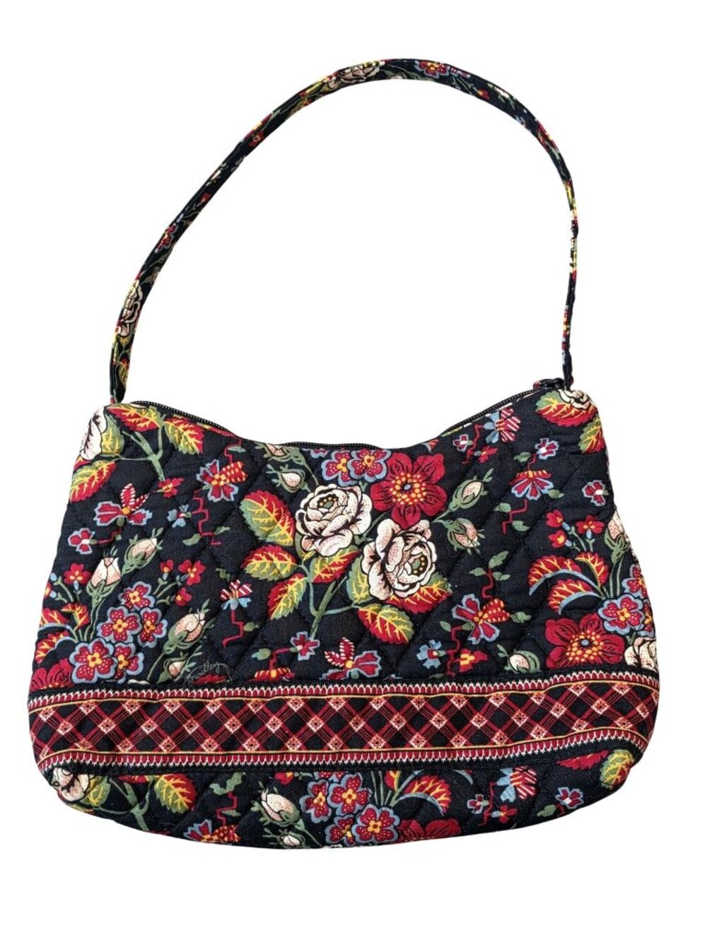 Vera Bradley Floral Quilted Shoulder Bag With Zipper Closure & Interior Pockets
